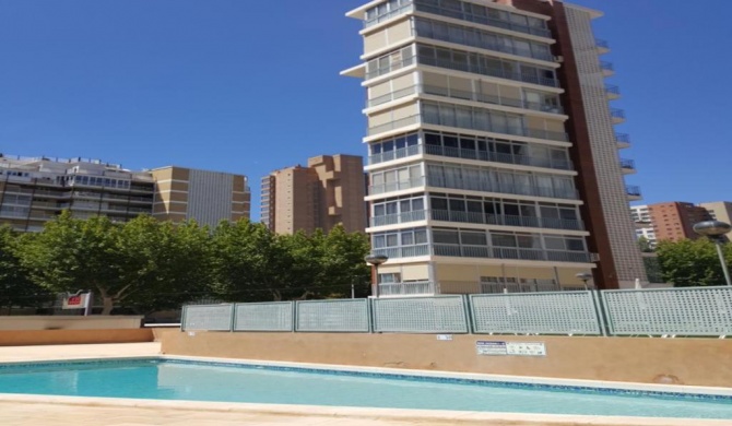 ººº2ª Linea playa Benidorm con aire acond 3-4 pers Piscina APT OCEAN, garaje se abona